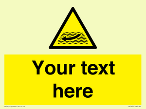 Custom Warning strong river flows